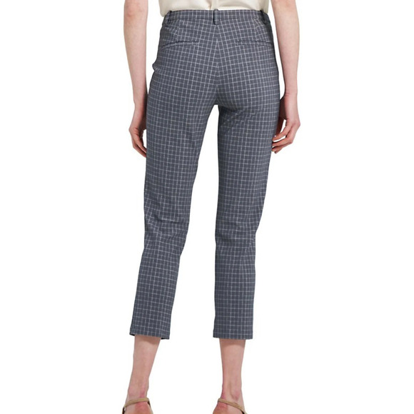 Theory Slim Pants Cropped Precision Grid Grey NWT 10 - Picture 4 of 12